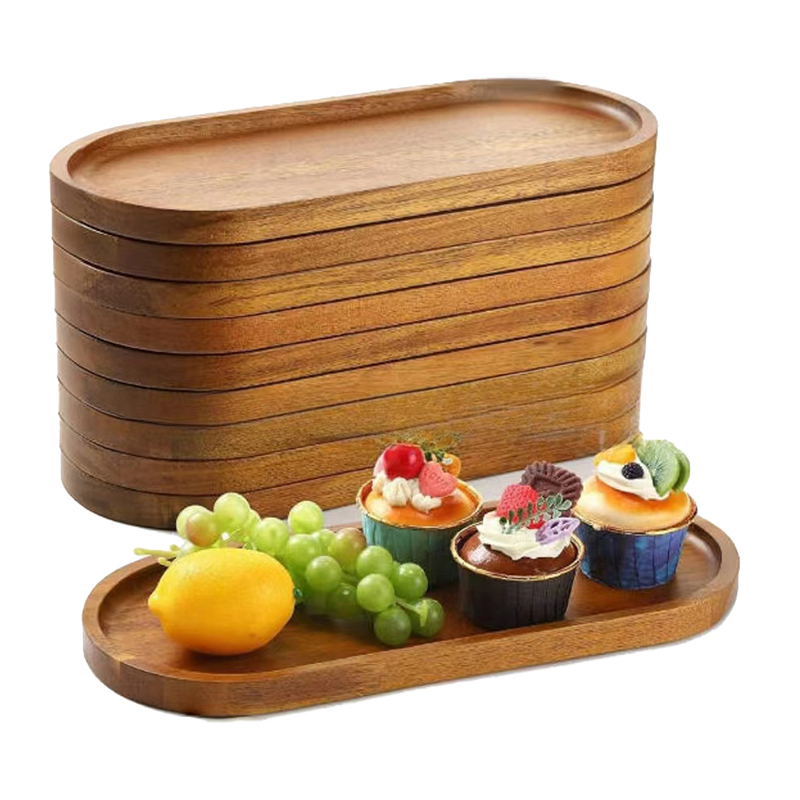 Japanese Snacks - Tableware Solid Wood Round Dessert Plate