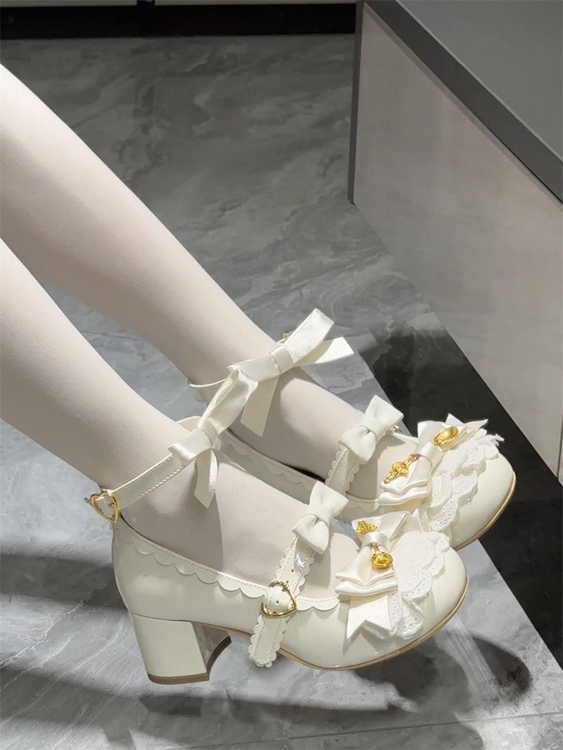 Kawaii Lolita Shoes With Heart - đánh giá và giá Japanese Tea