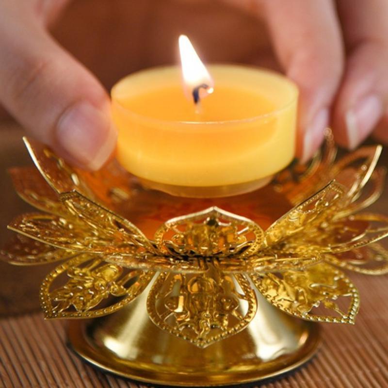 Tea Light Holder Gold Lotus De - đánh giá và giá Incense Holder